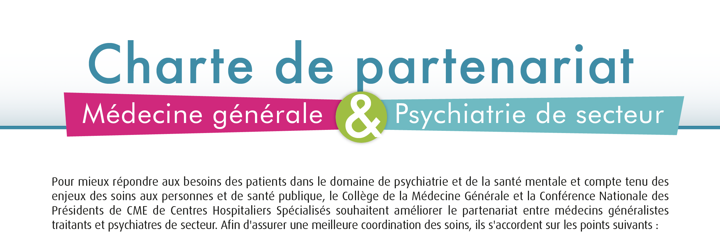 Charte Partenariat Médecine générale et Psychiatrie de secteur